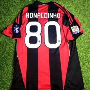 Ronaldinho AC Milan Adidas 2010 2011 Home Soccer Jersey Shirt M SKU# P96288